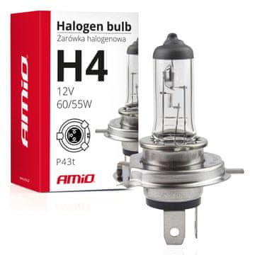 slomart Auto halogen žarulja AMiO H4 12V 60/55W UV filter (E8)