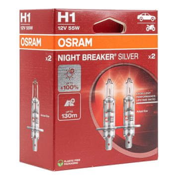 slomart Osram H1 Night Breaker Silver +100% auto žarulja (2 komada)
