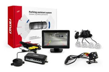 slomart AMiO tft01 4.3" HD-315-LED set parkirnih senzora s kamerom, 4 srebrna senzora