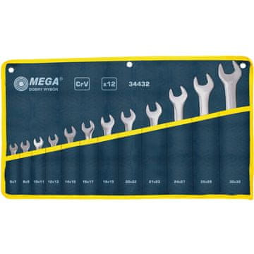 slomart Mega CV plosnati ključevi komplet 12 komada (6x7-30x32mm)