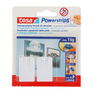 slomart Tesa Powerstrips Kuke za slike, 2 kom., bijele