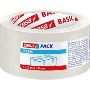 slomart Tesa Basic pakirna traka, 40m:45mm, prozirna