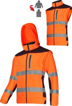 slomart Lahti Pro Softshell jakna s reflektirajućim trakama, odvojivi rukavi, veličina M, narančasta