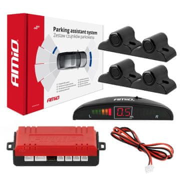 slomart Komplet parkirnih senzora AMiO (4 LED senzora, crni 19mm) za kamione/autobuse