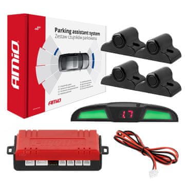 slomart Komplet parkirnih senzora AMiO (4 COB LED senzora, crni 19mm) za kamione/autobuse