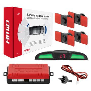 slomart AMiO Set parking senzora, crni, 4 senzora, LED COB zaslon, 16,5 mm