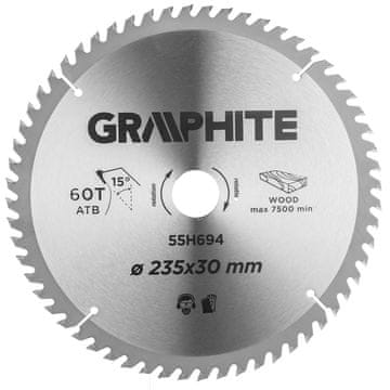 slomart GRAPHITE List kružne pile, 235 x 30 mm, 60 zubi