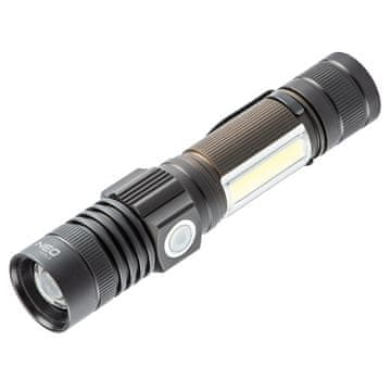 slomart NEO TOOLS Akumulatorska svjetiljka USB 800 lm, 2u1 CREE T6 LED