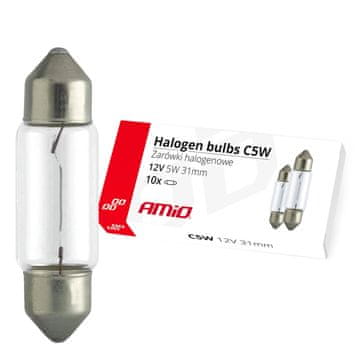 slomart AMiO Halogene žarulje C5W Festoon (12V, 5W, 31mm) - 10 kom.