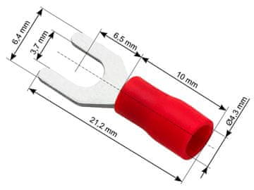slomart Blow Vilicasti konektor 43-003#, crveni, L, M3,5, za kabel 4,3mm (100 kom)