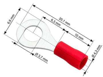 slomart Blow Konektor za oko izolirani M3,5 Crveni (100 kom)