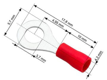 slomart Blow Konektor za oko izolirani M3,5 Crveni (100 kom)