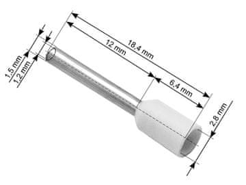 slomart Blow 43-067# Izolirani konektor tuljak 0,75/12 mm, bijeli, 100 kom.