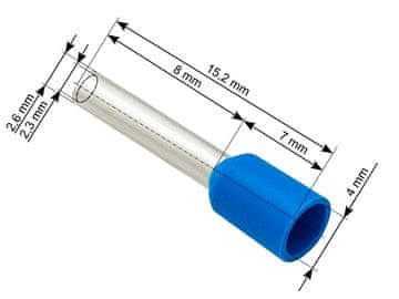 slomart Blow 43-076# Izolirani konektor tuljak 2,5/8 mm, plavi, 100 kom.