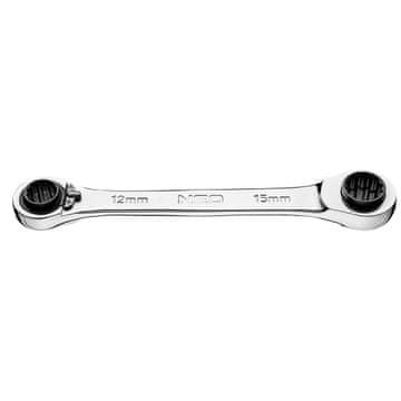 slomart NEO TOOLS Ključ s čegrtaljkom 4 u 1, 12 x 13 mm + 14 x 15 mm