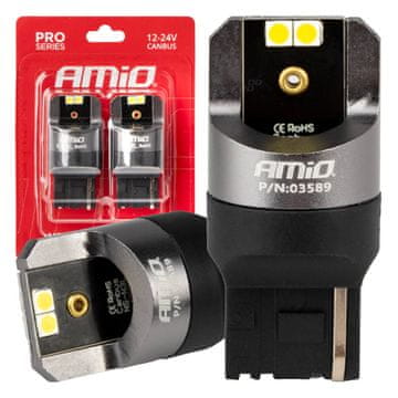 slomart AMiO LED žarulja 7440 W21W Canbus Pro 4x3030 SMD, bijela, 12V/24V