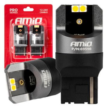 slomart AMiO LED žarulja WY21W Canbus Pro 4x3030 SMD, narančasta, 12V/24V