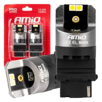 slomart AMiO LED žarulja P27W Canbus Pro 4x3030 SMD, bijela, 12V/24V