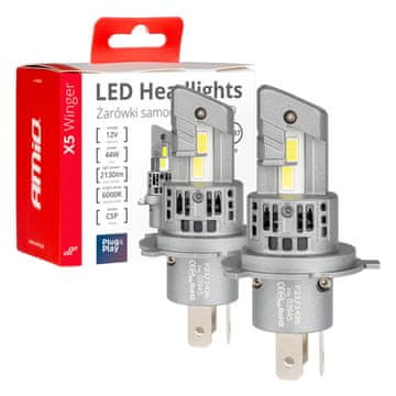 slomart AMiO LED žarulje X5 WINGER H4 6000K CANBUS