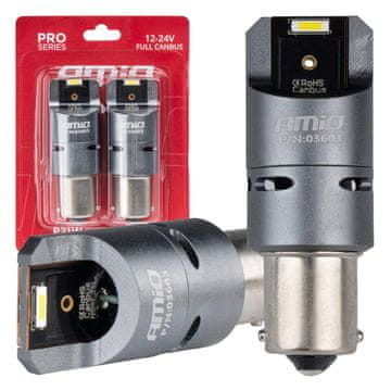 slomart Auto LED žarulje AMiO BA15s P21W, bijele, 12V/24V