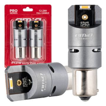 slomart Auto LED žarulje AMiO PY21W, narančaste, 12V/24V