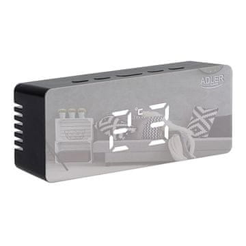 slomart ADLER AD 1189 - Digitalna budilka s LED zaslonom i termometrom, crna