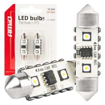 slomart AMiO LED žarulje C5W Festoon Canbus, 2x SMD 3838, 41mm, bijele, 12V/24V