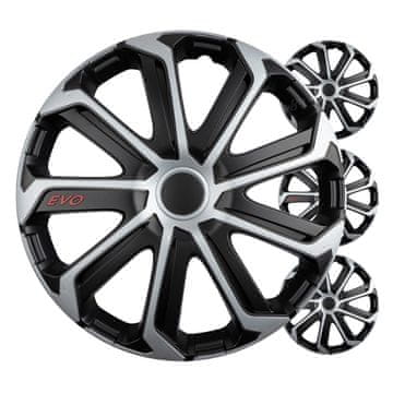 slomart VERSACO evo ukrasni poklopci 16" crno-srebrni, komplet 4 komada