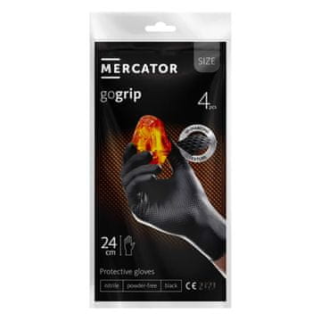 slomart NITRILNE rukavice MERCATOR Go Grip crne, 4 kom, vel. S