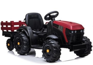BDM0925 Traktor na baterije s prikolicom i EVA kotačima MP3 crvene boje