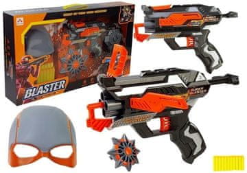 slomart LEAN TOYS sklopivi pištolj na spužvaste metke s maskom
