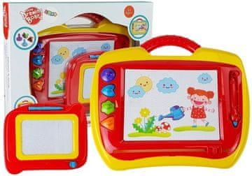 slomart LEAN TOYS Čarobna ploča za crtanje, set 2 komada, crveno-žuta