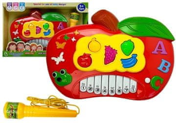 slomart LEAN TOYS Elektronički klavir 'Jabuka' s mikrofonom