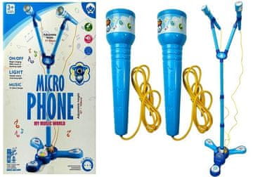 slomart LEAN TOYS Karaoke set s mikrofonom i stalkom, plavi