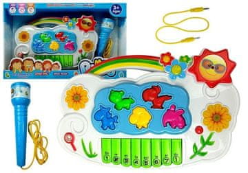 slomart LEAN TOYS Elektronički klavir 'Cvijetiće' s mikrofonom