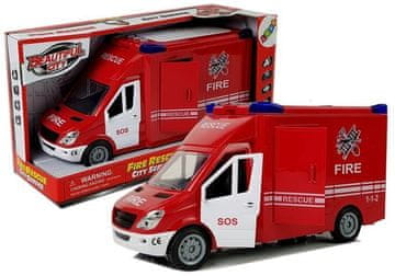 slomart LEAN TOYS vatrogasni kamion s frikcijskim pogonom, zvukom, otvarajućim vratima
