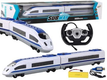 slomart Vlak na daljinsko upravljanje LEAN TOYS, 65 cm, sa svjetlima, R/C, bijeli