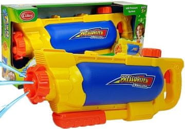 slomart Lean Toys Pištolj na vodu s rezervoarom 1450 ml, žuto-plavi