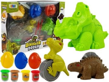 slomart LEAN TOYS Komplet plastelina s dinosaurusima, 12 komada, 4 boje