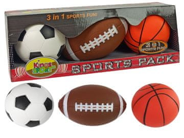 Set mekanih sportskih lopti 3 u 1: nogomet, košarka, bejzbol