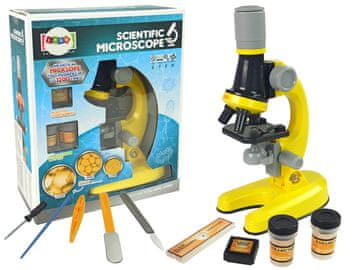 slomart Mikroskop za znanstvenika LEAN TOYS Edukacijski set Žuti 100x 400x 1200x