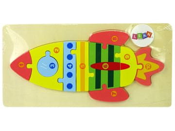 slomart LEAN TOYS Raketa Liczby drvene slagalice