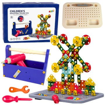 slomart LEAN TOYS građevinski blokovi u kutiji s odvijačem