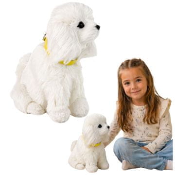 slomart Interaktivni plišani psić PUDL LEAN TOYS, bijeli, laje, pomiče glavu i rep