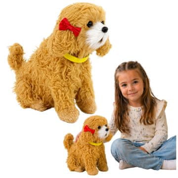 slomart Interaktivni plišani psić Pudl LEAN TOYS, smeđi, laje, pomiče glavu i rep