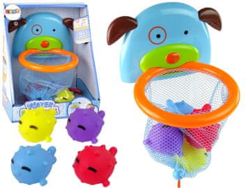 slomart LEAN TOYS Igračka za Kupanje Mini Košarka Pes Gumene Ribice