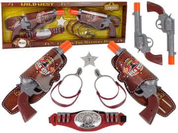 slomart Kaubojski set LEAN TOYS: 2 pištolja, pojas, ostruge