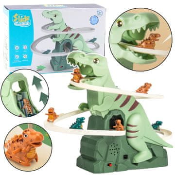 slomart LEAN TOYS Dinozavrska staza sa toboganom, svjetlima i zvukovima