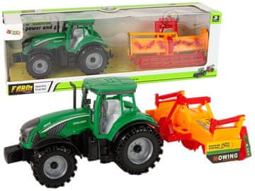 slomart LEAN TOYS Traktor s kultivatorom, zeleni/narančasti, frikcijski pogon