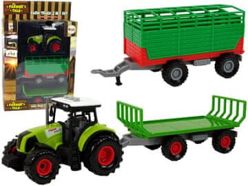 slomart LEAN TOYS Traktor s dvije vrste prikolica